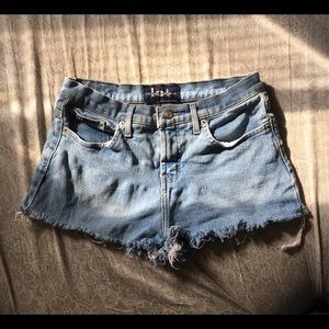 High waisted denim shorts